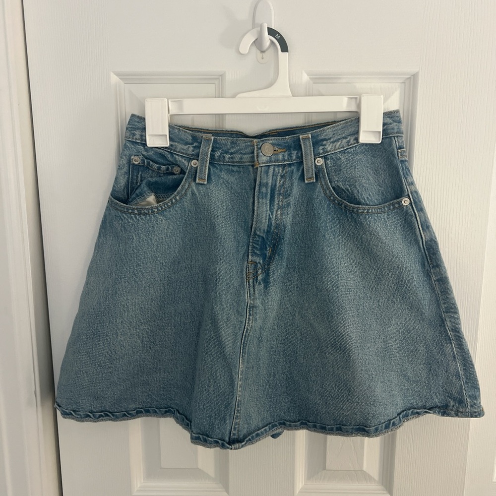 Levi's Blue A-Line Mini Skirt Casual